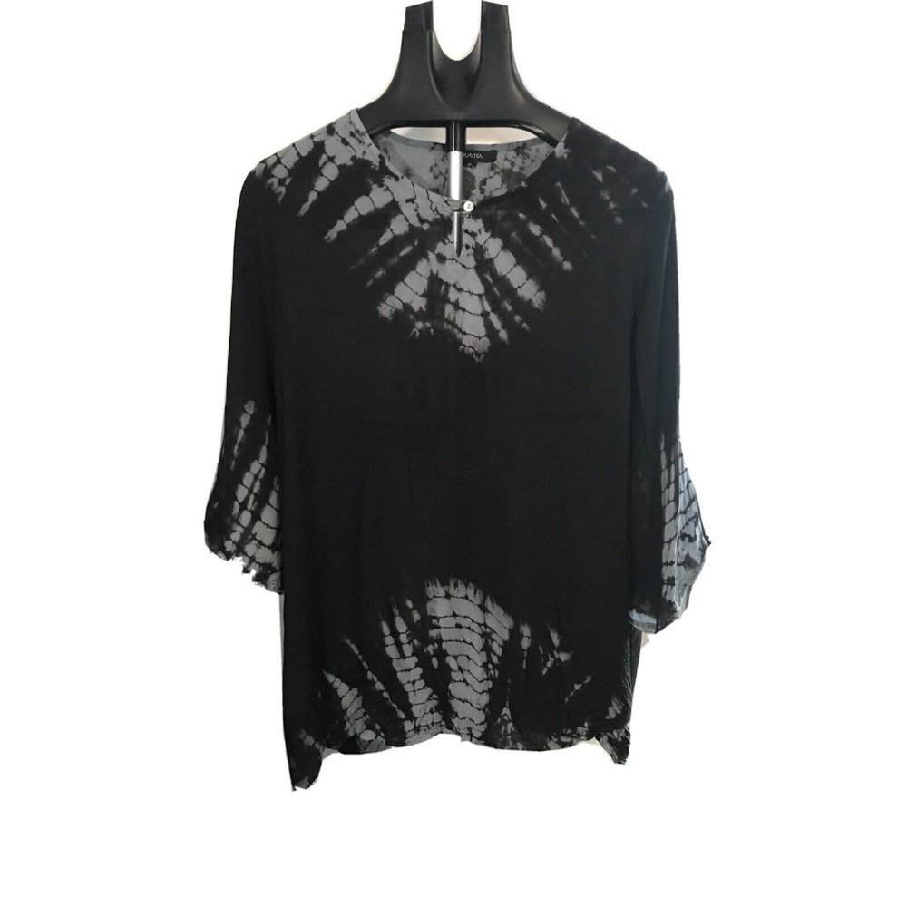 Raviya Swim Cover-Up Womens Size Medium Black And Bluish Gray Rayon Swim Cover
